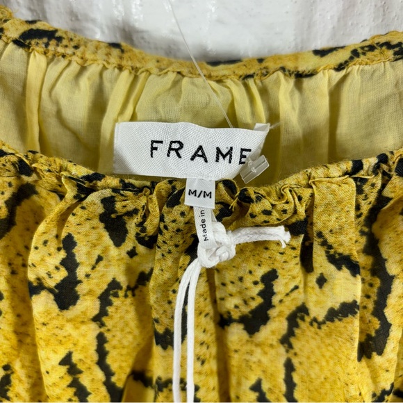 FRAME Off-The-Shoulder Billow Top Python Medium NWT - Picture 4 of 6